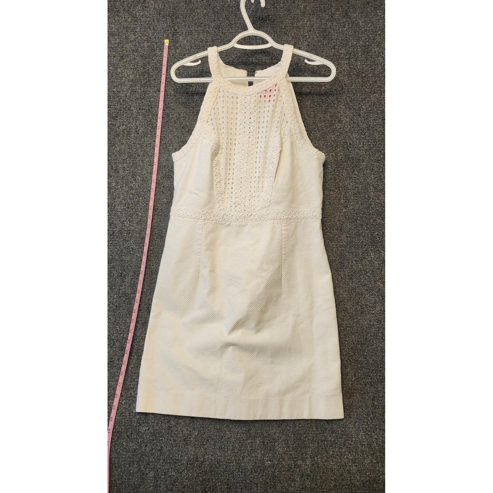 Lilly Pulitzer Dress Womens 14 White Lace Halter Sheath Lined Short Summer